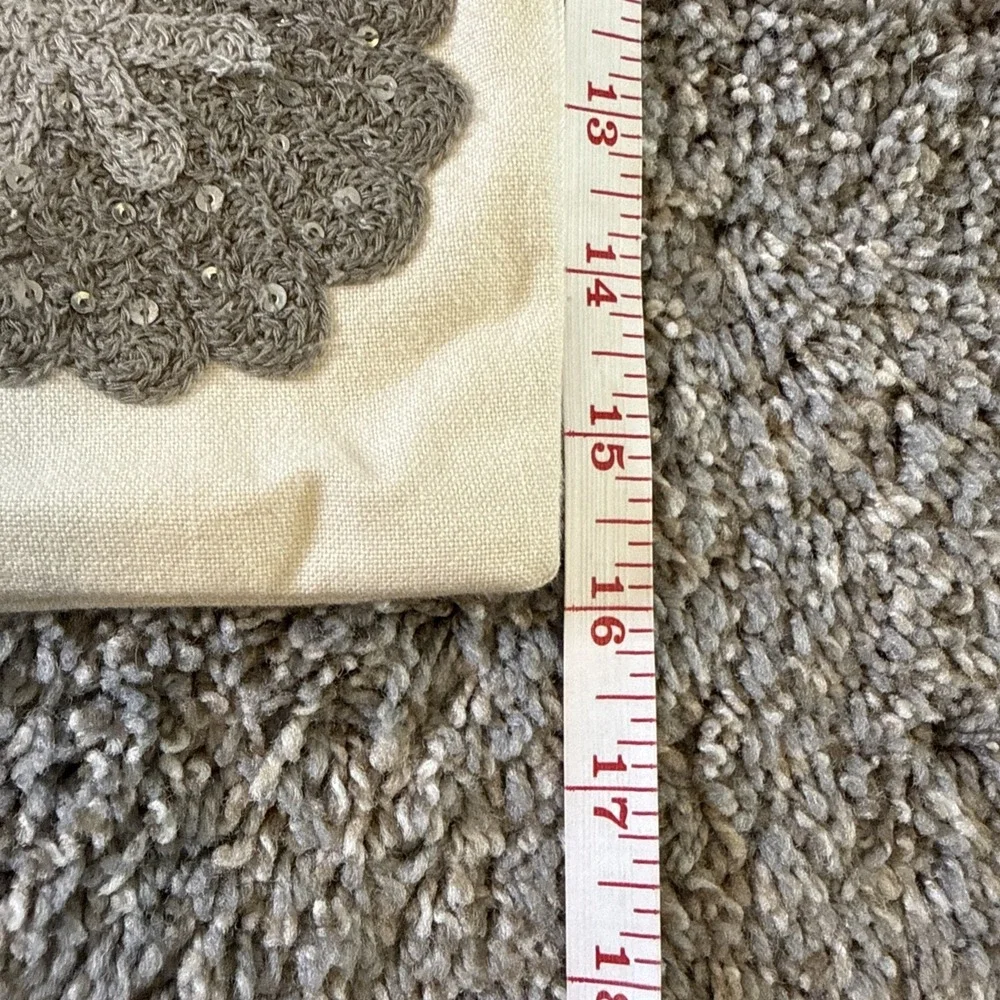 Pottery Barn Suzani Pillow Cover Muted Neutrals‎ Sand Tan Embroidered 16 X 26